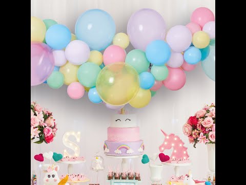 How to create macaron balloon garland. DIY Organic balloon garland tutorial. Party decoration ideas