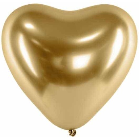 Balón chrómový zlaté srdce, 30cm, 1ks