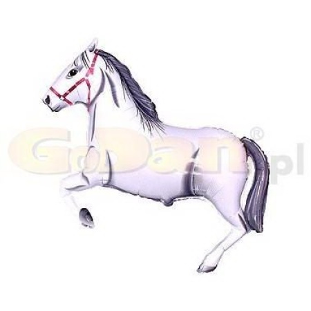 Balón fóliový cválajúci koník biely, 35cm