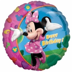 Balón fóliový Minnie Mouse Happy Birthday, 45cm