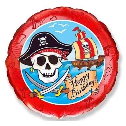 Balón fóliový Piráti Happy Birthday, 45cm