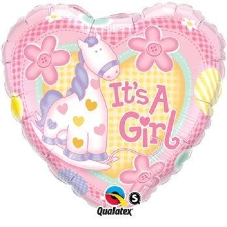 Balón fóliový Yes Im a Girl srdce, 45cm