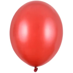 Balón metalický červený, 30cm, 1ks