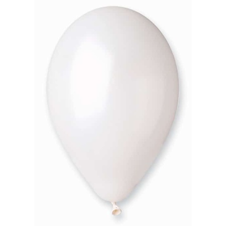 Balón metalický perleťovo biely, 30cm, 1ks
