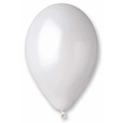 Balón metalický perleťový biely, 26cm, 1ks