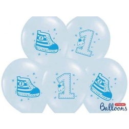Balón NUMBER 1, svetlá  modrá, 1ks,30cm