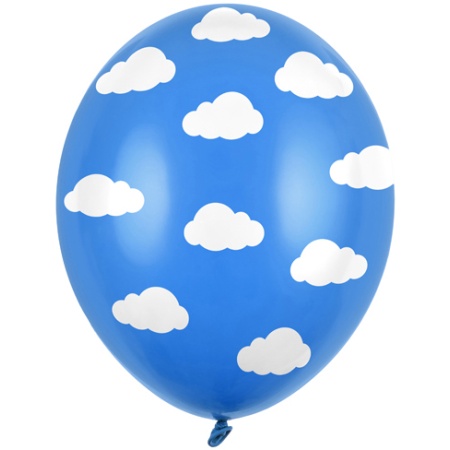 Balón obláčiky pastelový modrý, 30cm, 1ks