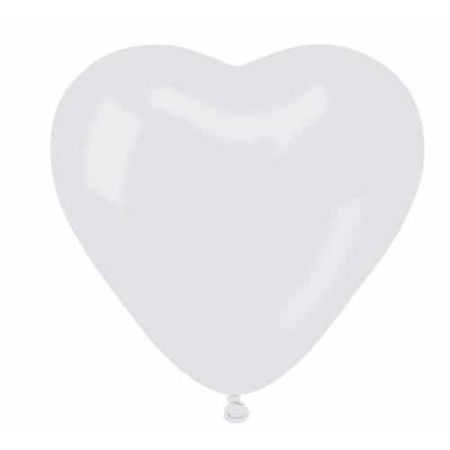 Balón srdce biele, 15cm, 1ks