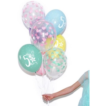 Balón Srdiečka tyrkysový, priehľadný, 30cm, 1ks