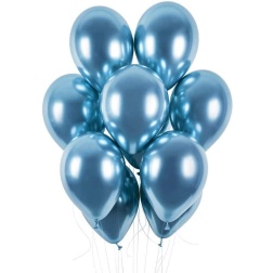 Balóny chrómové modré, 33cm, 1ks