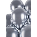 Balóny chrómové strieborné, 33cm, 1ks