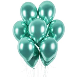 Balóny chrómové zelené, 33cm, 1ks