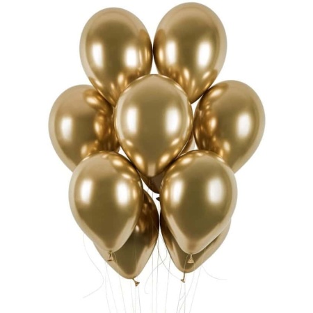 Balóny chrómové zlaté, 33cm, 1ks