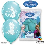 Balóny Frozen, Anna, Elsa a Olaf, tyrkysové, 30cm, 6ks