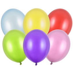 Balóny metalické mix farieb, 23cm, 100ks