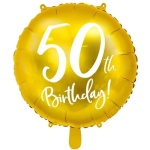 Fóliový balón 50. narodeniny zlatý, 45cm