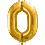 Fóliový balón číslo 0, zlatý, 86cm