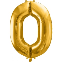 Fóliový balón číslo 0, zlatý, 86cm