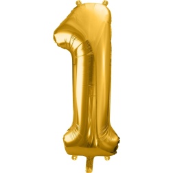 Fóliový balón číslo 1, zlatý, 86cm