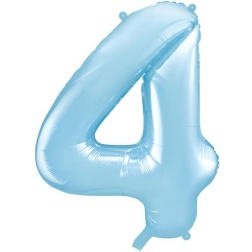 Fóliový balón číslo 4, bledomodrý, 86cm