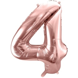 Fóliový balón číslo 4, ružovo zlaty, 86cm