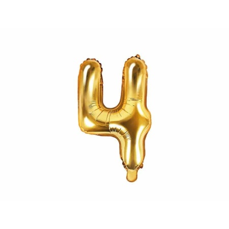 Fóliový balón číslo 4, zlatý, 35cm