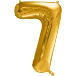 Fóliový balón číslo 7, zlatý, 86cm