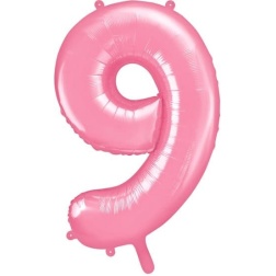 Fóliový balón číslo 9, bledoružový, 86cm Fóliový balón číslo 9, bledoružový, 86cm