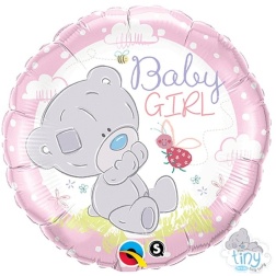 Fóliový balón Macko Baby Girl ružový, 46cm