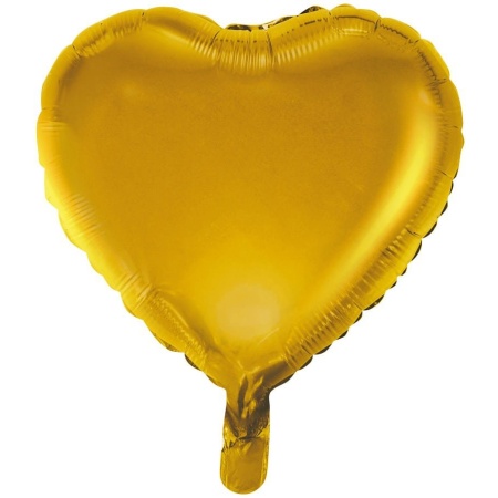 Fóliový balón zlaté srdce matné, 46cm