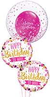 Fóliový balón hviezda s nápisom Happy Birthday, čierny, 40cm