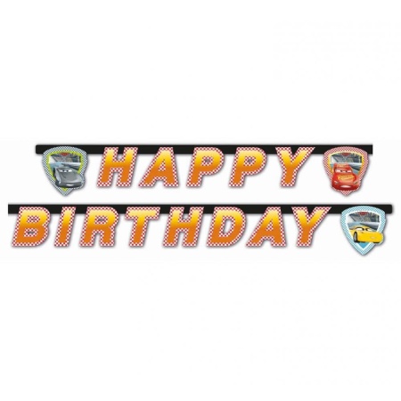 Girlanda nápis Happy Birthday Cars 3, 200cm