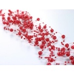 Girlanda perlová červená, 130cm, 1ks