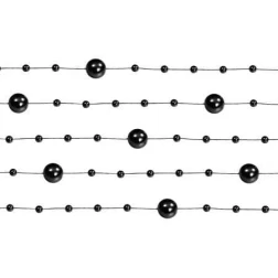 Girlanda perlová čierna, 130cm, 5ks