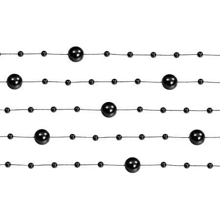 Girlanda perlová čierna, 130cm, 5ks