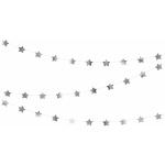 Girlanda strieborné lesklé hviezdičky, 360cm