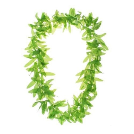 Havajský náhrdelník zelené listy, 100cm