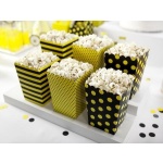 Krabička na popcorn mix vzorov, 7.5×7.5×12.5cm, 6ks
