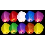 Lietajúce lampióny šťastia farebný mix, 33x48x86cm, 10ks