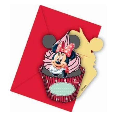 Narodeninové pozvánky Minnie Mouse Cafe, 6ks