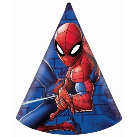 Papierové klobúčiky Spiderman, 6ks