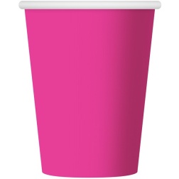 Papierové poháre ružové, 270ml, 6ks