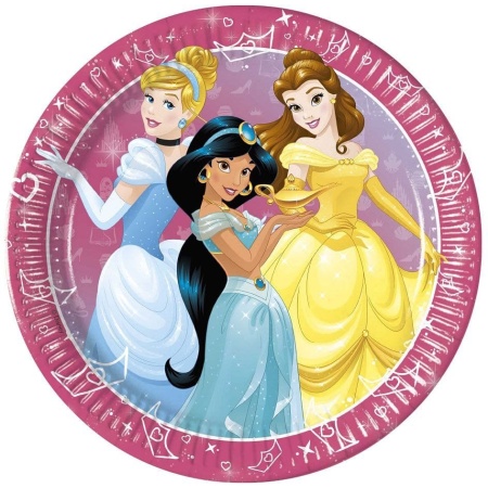 Papierové taniere Disney Princess, 23cm, 8ks