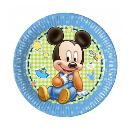 Papierové taniere Mickey Baby BOY, 23cm, 8ks