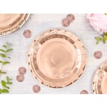 Papierové taniere ružovo zlaté lesklé, 18cm, 6ks