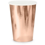 Papierový pohár ružovo zlatý, 220ml, 6ks