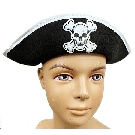 Pirátsky klobúk s bielym lemom