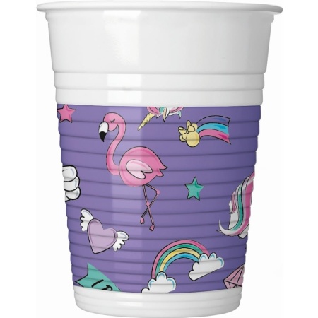 Plastové poháre Minnie Unicorn, 8ks