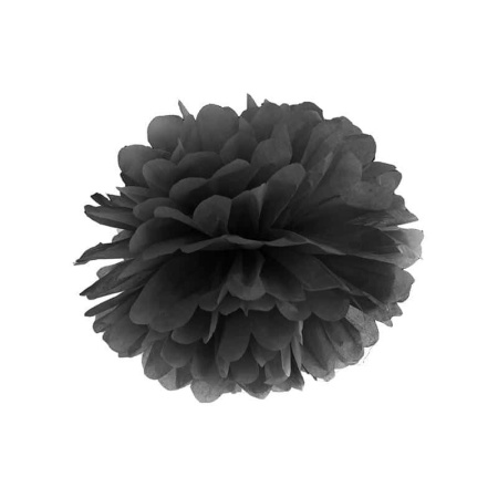 POM POM papierový tissue čierny, 35cm