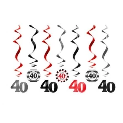 Špirálová dekorácia 40. narodeniny, 60cm, 7ks